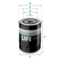 UFI Ölfilter 2323700 Anschraubfilter 135mm GewindemaßM 26 X 1,5 für HYUNDAI MITSUBISHI Image