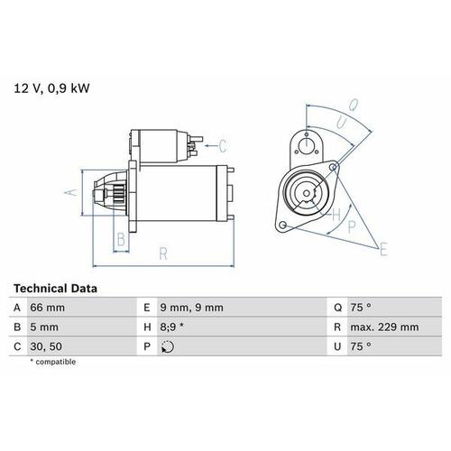 BOSCH Anlasser 12V für SUZUKI Samurai Sj413 Vitara X-90 Jimny Grand I