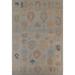 Vegetable Dye Light Blue Oushak Turkish Wool Area Rug Hand-knotted - 8'5" x 10'5"