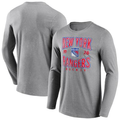 New York Rangers Fanatics Branded Wave Off Langarm-T-Shirt - Sportgrau - Herren Image