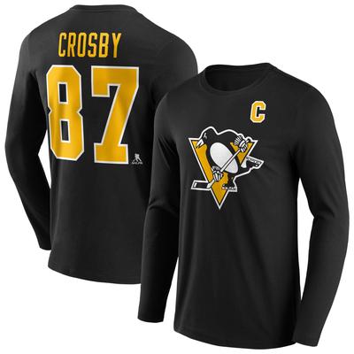 Pittsburgh Penguins Fanatics Branded Iconic Name & Number Graphic Langarm-T-Shirt – Sidney Crosby 87 – Herren Image