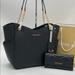 Michael Kors Bags | Michael Kors Large X Chain Shoulder Tote Bag & Trifold Wallet Black | Color: Black/Gold | Size: Large