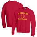 Men's Champion Red Maryland Terrapins Baseball Icon Crewneck Pullover Sweatshirt