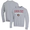 Men's Champion Gray Florida State Seminoles Baseball Stack Pullover Crewneck Sweatshirt