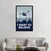 East Urban Home Minimal Movie 'I Want to Believe War of The Worlds' Graphic Art Print on Canvas in Black/Blue/White | 48" H x 32" W x 1.5" D | Wayfair