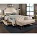 Three Posts™ Malakai Platform Storage Bed & Matching Bench Set Upholstered/Metal/Polyester in White | Queen | Wayfair