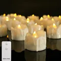 Bougies électriques à LED sans flamme 24 ou 12 pièces lampes à énergie à piles avec télécommande