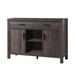 Wooden Buffet with 2 Drawers and 2 Door Cabinets, Distressed Gray