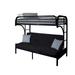 Eclipse Twin Xl Over Queen Futon Metal Bunk Bed with Guardrails, Black