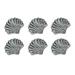 Set Of 6 Cast Iron Scallop Sea Shell Drawer Pulls Nautical Cabinet - 1.75 X 2 X 1.25 inches