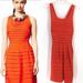 Anthropologie Dresses | Eva Franco Anthropologie Orange Sleeveless Multi-Pleated Dress Women’s Sz 0 | Color: Orange | Size: 0