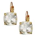 Kate Spade Jewelry | Kate Spade Crystal Squared Away Leverback Earrings | Color: Gold | Size: Os