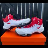 Nike Shoes | Men’s Size 15 Nike Force Savage Pro Shark Rubber Football Cleats White Red New | Color: Red/White | Size: 15