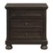 Transitional Design Nightstand, Two Dovetail Drawers Bun Feet, with Ball Bearing Glides, Wooden Bedroom Furniture