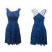Anthropologie Dresses | Anthropologie Maple Sleeveless Dress Blue Dandelion A-Line Fit & Flare Sundress | Color: Blue | Size: 4