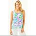 Lilly Pulitzer Tops | Lilly Pulitzer Carline Xs Ruffle Tank | Color: Green/Purple | Size: Xs