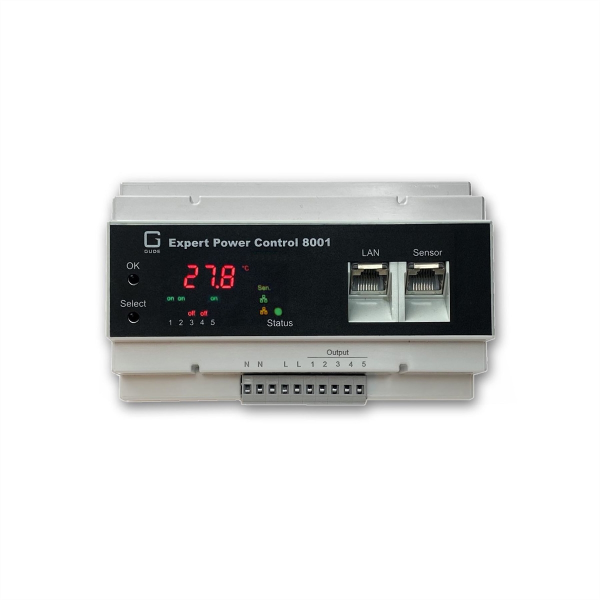 GUDE 8001-1 EPC NET 5x RelaisOut, 1x Sensorport, Messung, Hutschiene (DIN Rail) Image