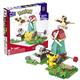 Mega Pokémon Figuren Bauset Windmühlen Farm, 240 Teile, mit Pikachu-, Taubsi- und Wolly-Actionfiguren und Bewegungsstein, Pokémon Spielzeug, Spielzeug ab 7 Jahren, HKT21