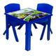 A406 Strong Kids children Table and Chairs set for Study Garden Indoor outdoor Home and Nursery (Blue, Table + 2 Chairs)