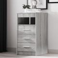 vidaXL Drawer Cabinet Grey Sonoma 40x50x76 cm Engineered Wood