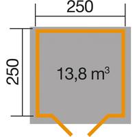 weka Gerätehaus 209 graphitgrau Geräteschuppen, 250x250 cm