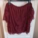 American Eagle Outfitters Tops | American Eagle Lace Off Shoulder Top Nwot | Color: Purple/Red | Size: Xl