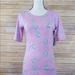 Lularoe Dresses | Lularoe! “Julia” Floral And Bird Print Dress | Color: Blue/Purple | Size: S