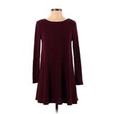 One Clothing Casual Dress - A-Line: Burgundy Solid Dresses - Women's Size Small