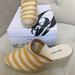 Nine West Shoes | New In Box Nine West 9.5 “Mandran Mule Gold & Natural Striped | Color: Cream/Gold | Size: 9.5