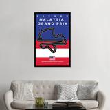 East Urban Home Minimal Movie 'F1 Sepang Race Track' Graphic Art Print on Canvas in Black/Blue/Indigo | 26 H x 18 W x 1.5 D in | Wayfair