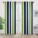 Sweet Jojo Designs Stripe Striped Semi-Sheer Rod Pocket Curtain Panels Polyester in Green/Blue | 84 H in | Wayfair Panel-Stripe-BU-GR