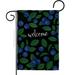 Breeze Decor Welcome Blueberrie 2-Sided Polyester Garden Flag in Black/Green | 19 H x 13 W in | Wayfair BD-FT-IP-US22-BD-120257-G-BO