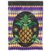 East Urban Home Pineapple Fleurdelis Diamonds 2-Sided Polyester 18 x 13 in. Garden Flag in Green/Indigo/Yellow | 18 H x 13 W in | Wayfair