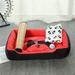 Tucker Murphy Pet™ Catelynne Four Seasons Dog Kennel Dog Bed Cushion Indoor Pet Kennel Cotton in Red/Black | 6 H x 20 W x 16 D in | Wayfair