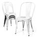 Williston Forge Stackable Metal Unfinished Dining Side Chairs w/ High Backrest For Indoor Outdoor Plastic/Acrylic in White | Wayfair
