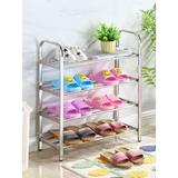 Rebrilliant Simple Economical Stainless Steel Dustproof Multi-Layer 12 Pair Shoe Rack Metal in Gray | 25.98 H x 25.98 W x 9.05 D in | Wayfair