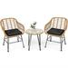 Bayou Breeze 3 - Pieces Outdoor Wicker Furniture Synthetic Wicker/All - Weather Wicker/Wicker/Rattan in Black | Wayfair