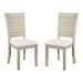 Bayou Breeze Copenhagen Ladder Back Side Chair Wood/Upholstered/Fabric in White | 38.5 H x 18.25 W x 21.75 D in | Wayfair