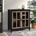 Trent Austin Design® Newlon Kitchen Sideboard, Glass Door Buffet Cabinet | 32 H x 31.5 W x 15.75 D in | Wayfair 4B7C2238E1D84D91BAF2CA190B94C685