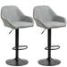 Wade Logan® Baeden Adjustable Bar Stools Set Of 2, Swivel Barstools w/ Footrest & Back, PU Leather & Steel Round Base | 19.75 W x 19.75 D in | Wayfair