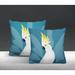 Bay Isle Home™ Catoo Bird Indoor/Outdoor Square Pillow Polyester/Polyfill blend in Blue | 19 H x 19 W x 5.25 D in | Wayfair