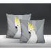 Bay Isle Home™ Catoo Bird Indoor/Outdoor Square Pillow Polyester/Polyfill blend in Gray | 19 H x 19 W x 5.25 D in | Wayfair