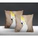 Bay Isle Home™ Catoo Bird Indoor/Outdoor Square Pillow Polyester/Polyfill blend in White/Brown | 17 H x 17 W x 4.5 D in | Wayfair