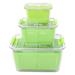 Prep & Savour Blaikley 3 Container Food Storage Set Plastic in Green | 9.51 H x 11.22 W x 7.28 D in | Wayfair 1E317B40D3704EEBB18FB7554F83162E
