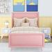 Harriet Bee Eildine Twin Size Bed Frame w/ Headboard & Footboard, Platform Bed w/ Slat Support in Pink | 41.5 H x 42.3 W x 78.7 D in | Wayfair