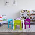 Zoomie Kids Red Blue & Green Lightweight Kids Plastic Outdoor Table & 4 Chair Set Plastic in Orange/Green/Blue | 17 H x 20 W in | Wayfair