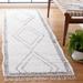 Gray/White 96 x 27 x 0.2 in Indoor Area Rug - Union Rustic Anahli Geometric Handmade Handwoven Cotton Area Rug in Ivory/Gray Cotton | Wayfair