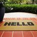 Matterly Resisal Hello 34 in. x 22 in. Indoor/Outdoor Door Mat Synthetics in Brown | 34 H x 22 W x 0.312 D in | Wayfair 20912340023