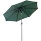 Parasol en métal rond polyester 180g/m² manivelle inclinable ø 3 x 2,45 m vert - Vert