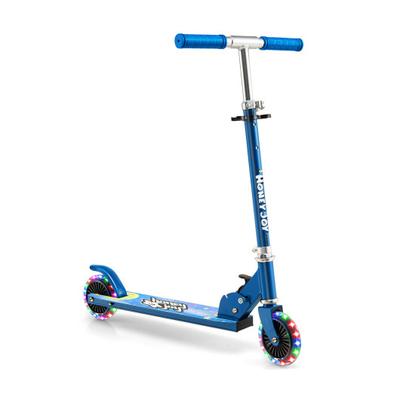 Costway Folding Kick Scooter with 3 Adjustable Heights for Kids-Blue